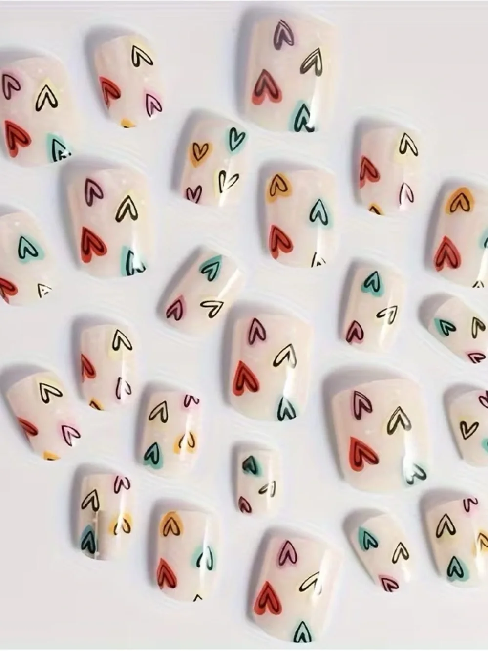 Cute Rainbow Heart Nail Art - Picture 2 of 2